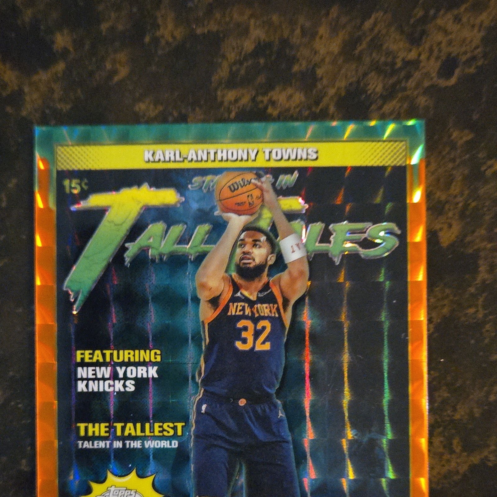2025-26 Topps Chrome – Tall Tales Karl-Anthony Towns #TT-10 Orange Geo Ref. /25
