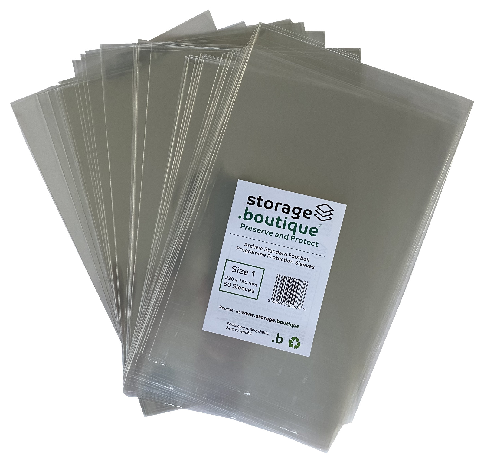Football Programme Protection Sleeves ARCHIVE STANDARD, Acid Free, 6 Sizes