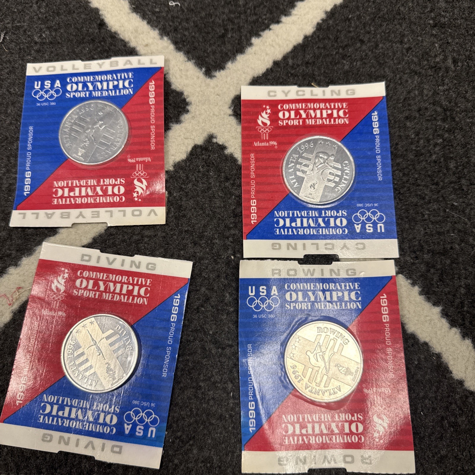General Mills 1996 Commemorative Olympic Sports Medallions-lot Of 4