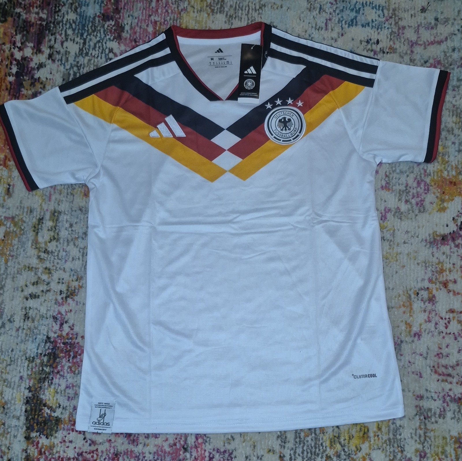 adidas Germany DFB Soccer Jersey Climacool Slim Fit Men’s Size M White