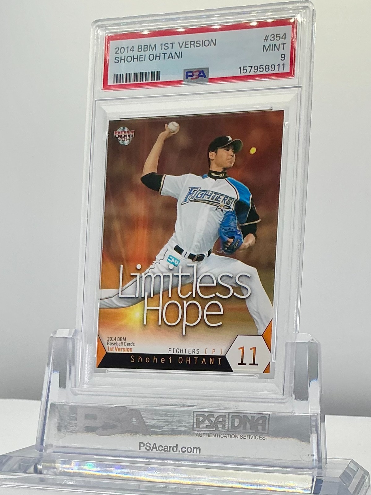 SHOHEI OHTANI 2014BBM 1ST VERSION LIMITLESS HOPE #354 PSA9!MINT!POP46!(RC)