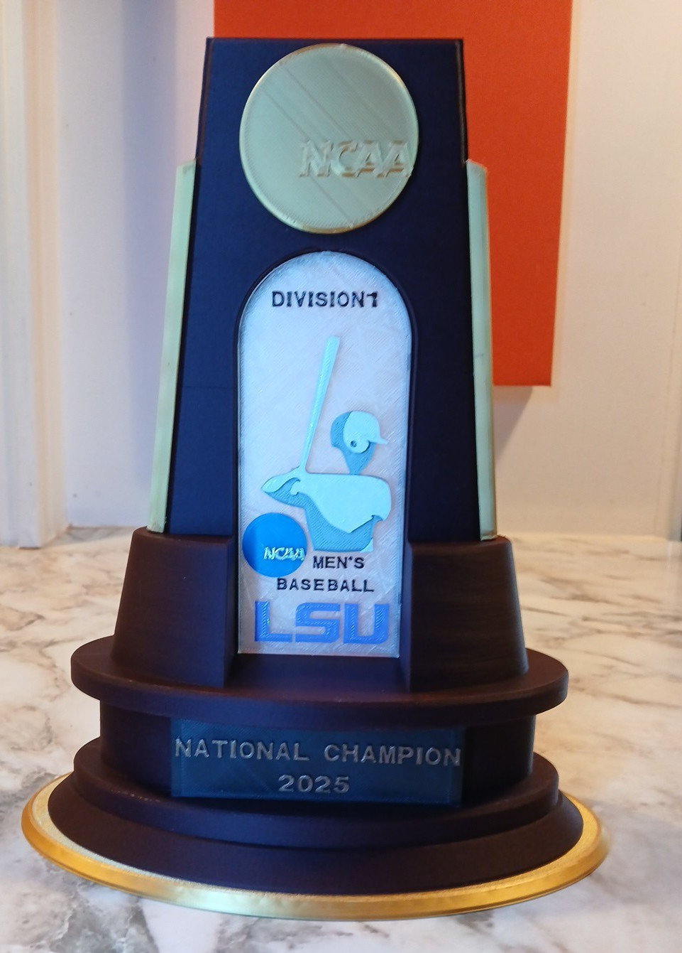 LSU NCAA 2025 OR 2023 BASEBALL DIVISION 1 NATIONAL CHAMPION TROPHY, LARGE