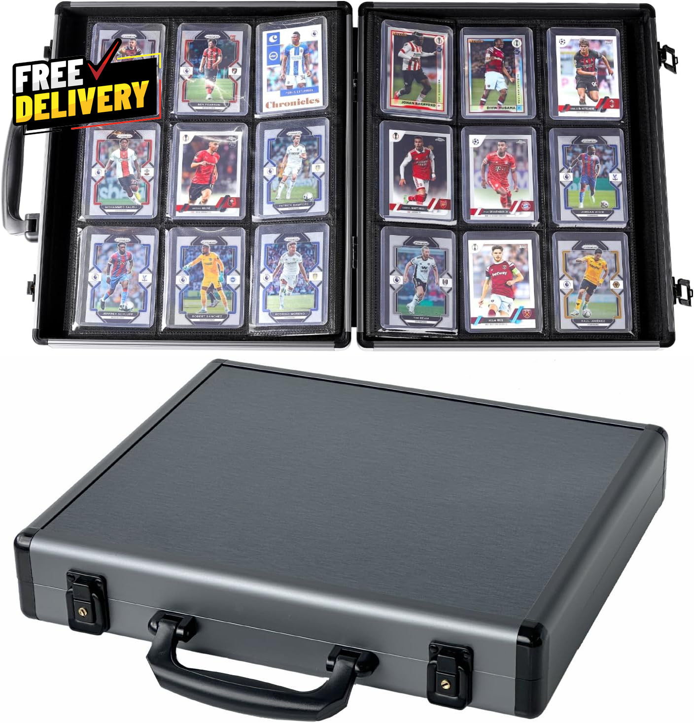 Toploader Binder for Trading Cards Hard Cases Holds 216 Toploaders 9 Pocket Slee