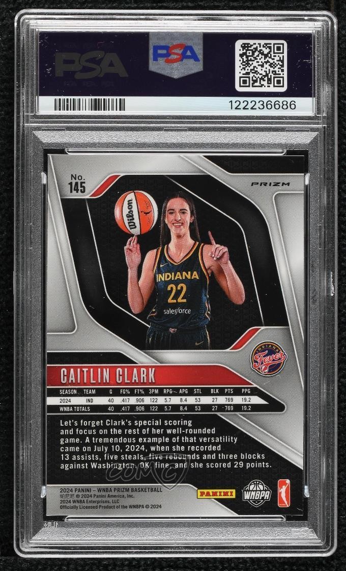 2024 Panini Prizm WNBA Ice Prizm Caitlin Clark #145 Rookie RC 2t7