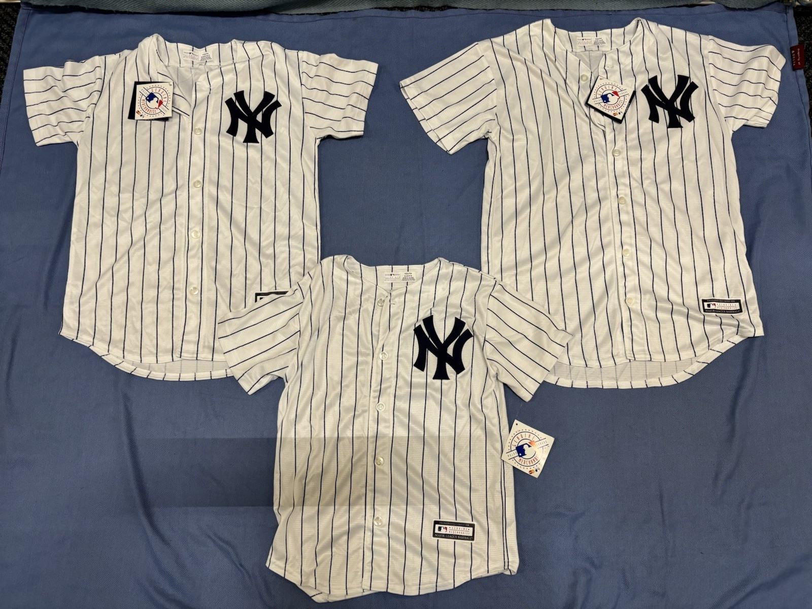 Lot Of 5 New Your Yankees Jersey Cool Base Mens Size LG Youth 14/16 10/12 8/9