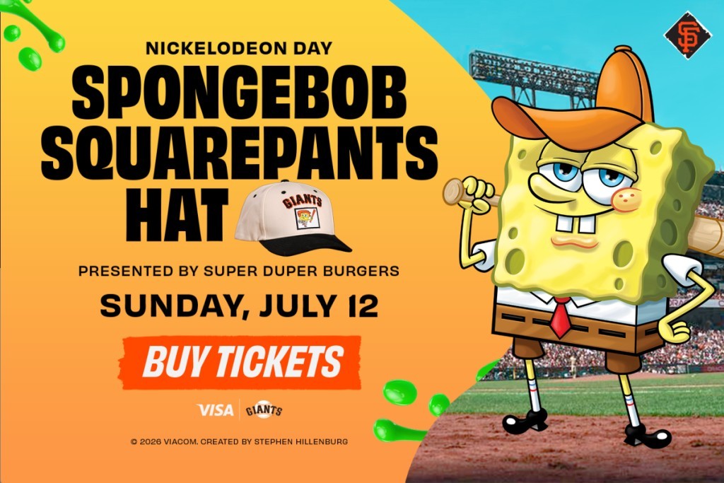 San Francisco SF Giants 2026 Spongebob Sponge Bob SquarePants hat 07.12.26 cap