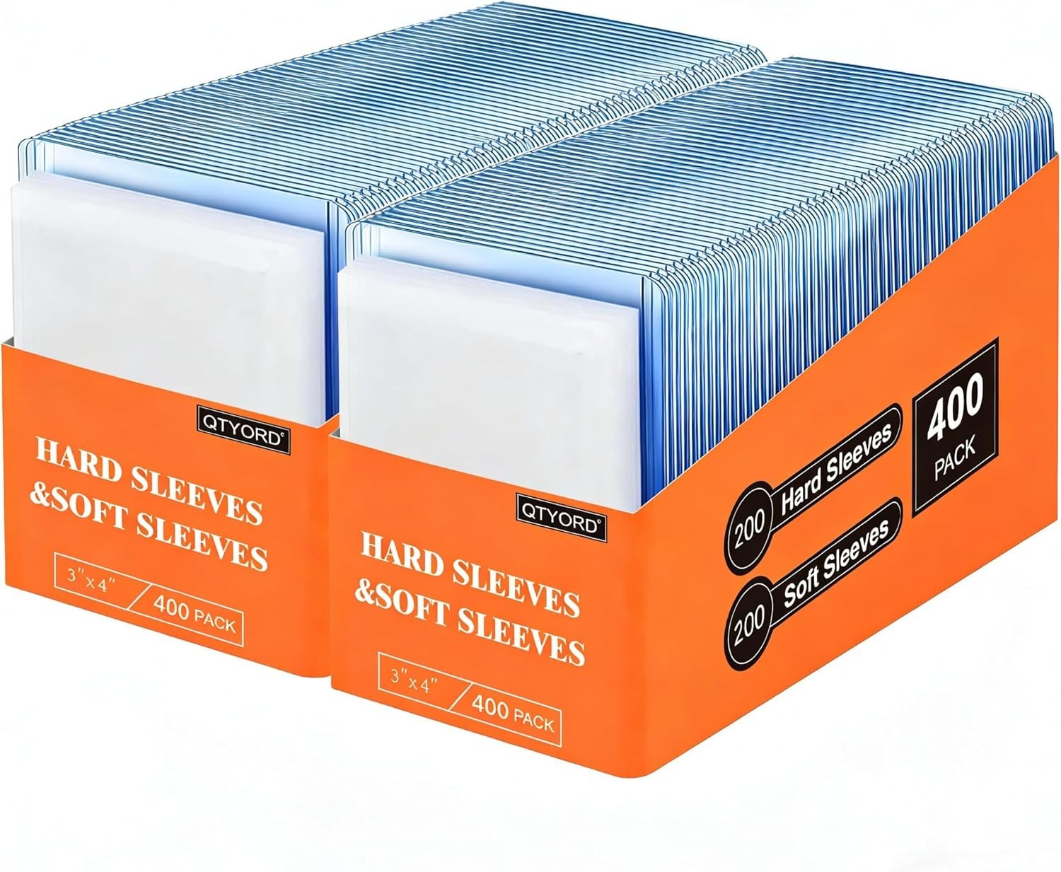 400Pcs Card Sleeves: Double Protection with 200 Hard & 200 Soft Sleeves