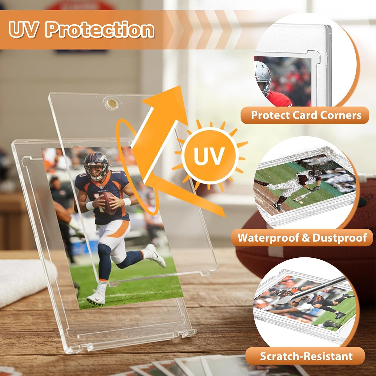 30 PCS Magnetic Trading Sports Card Holders 75pt One-Touch Hard UV Protection