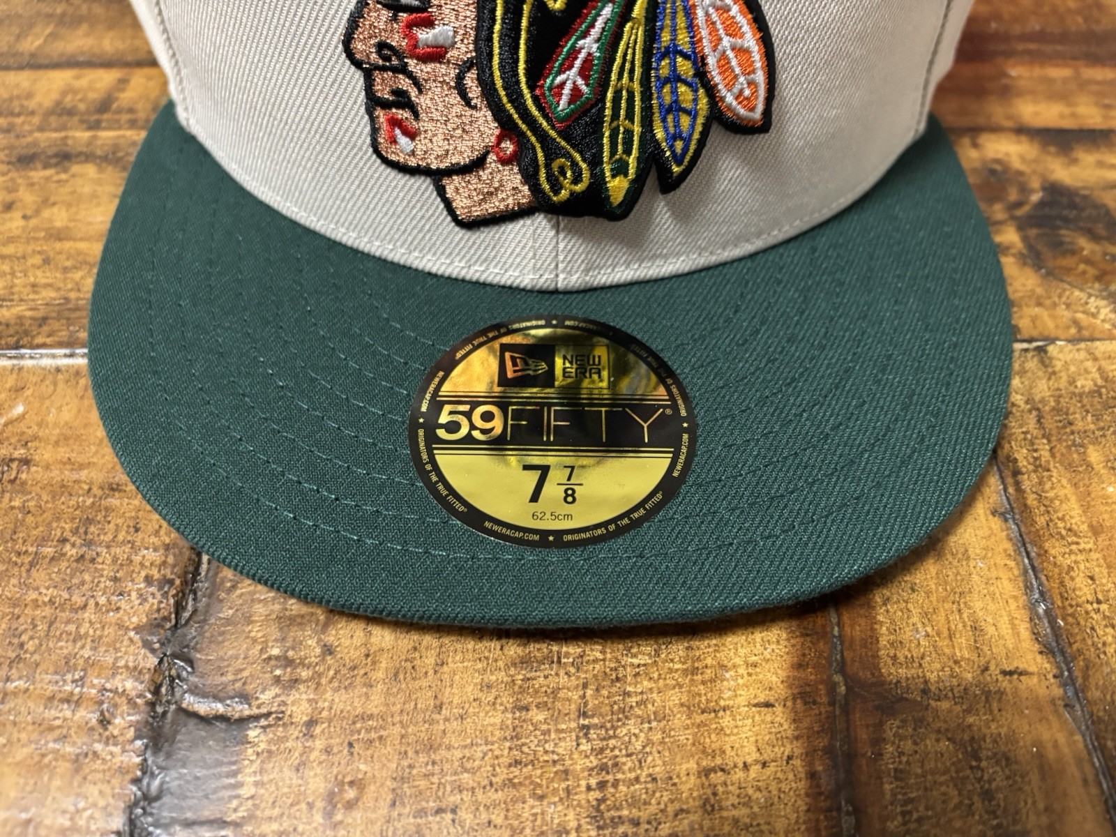 Chicago Blackhawks Chicago Stadium Stone Green New Era Fitted Size 7 7/8 Gray UV