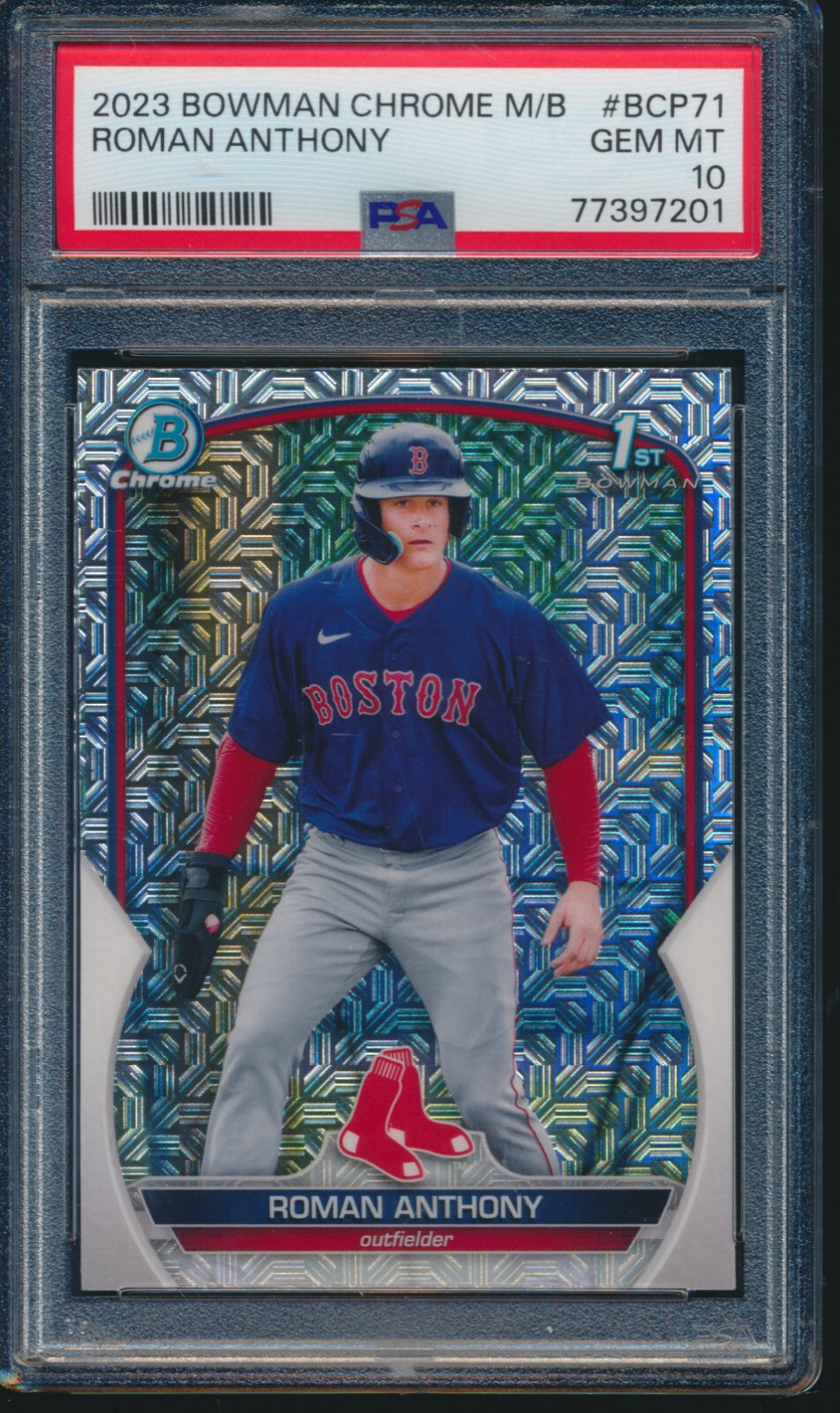 PSA 10 ROMAN ANTHONY 1st 2023 Bowman Chrome Mega Box Mojo Refractor RC GEM MINT