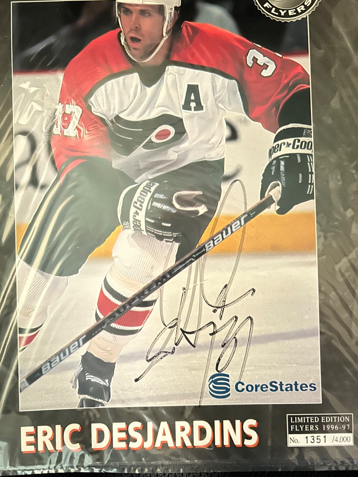 Philadelphia Flyers Eric Lindros Puck, Wall Calendar, Autographs Desjardins..