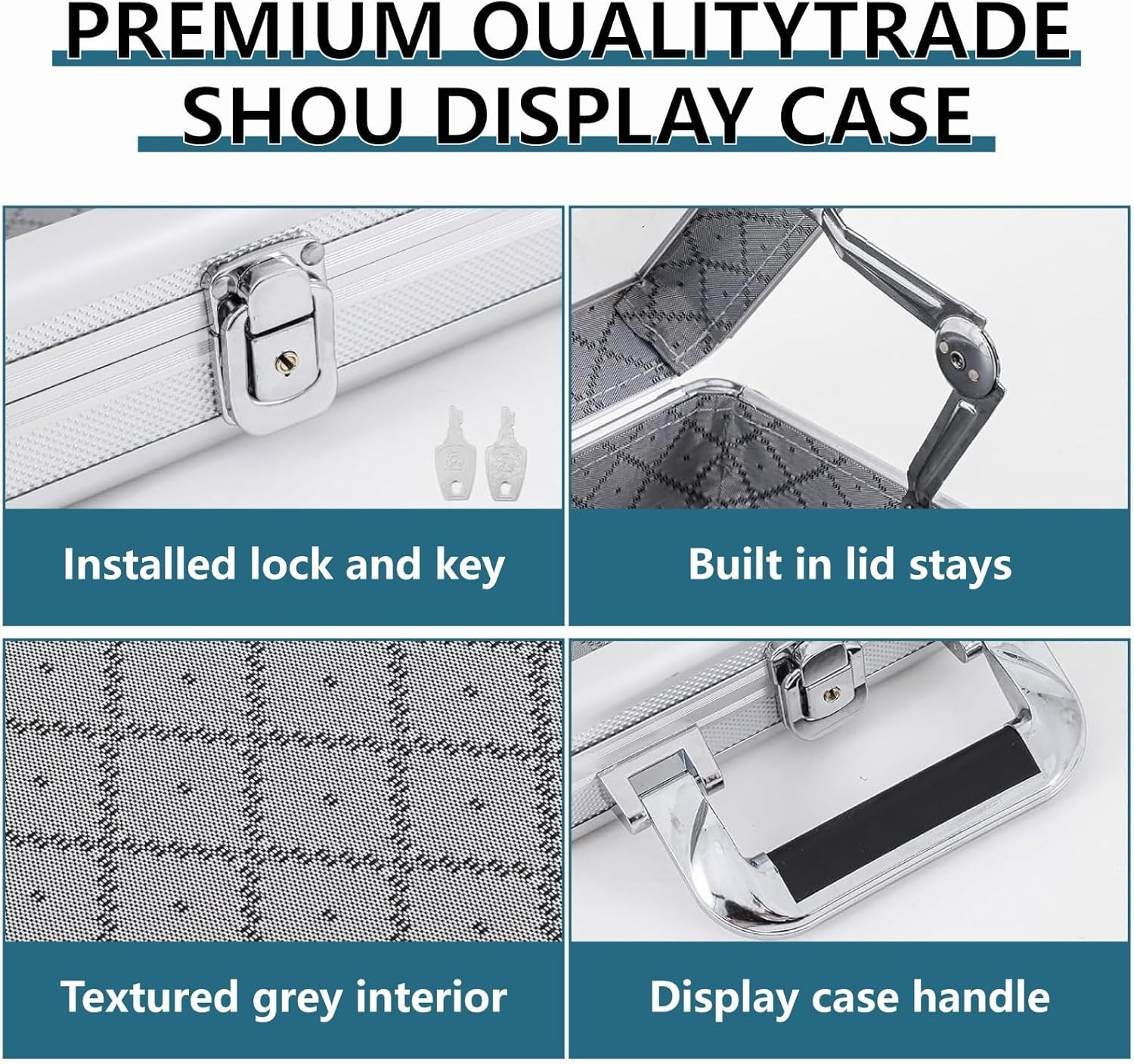 Card Show Display Case Large Aluminum 34″X22″ Lockable Trading Card Display