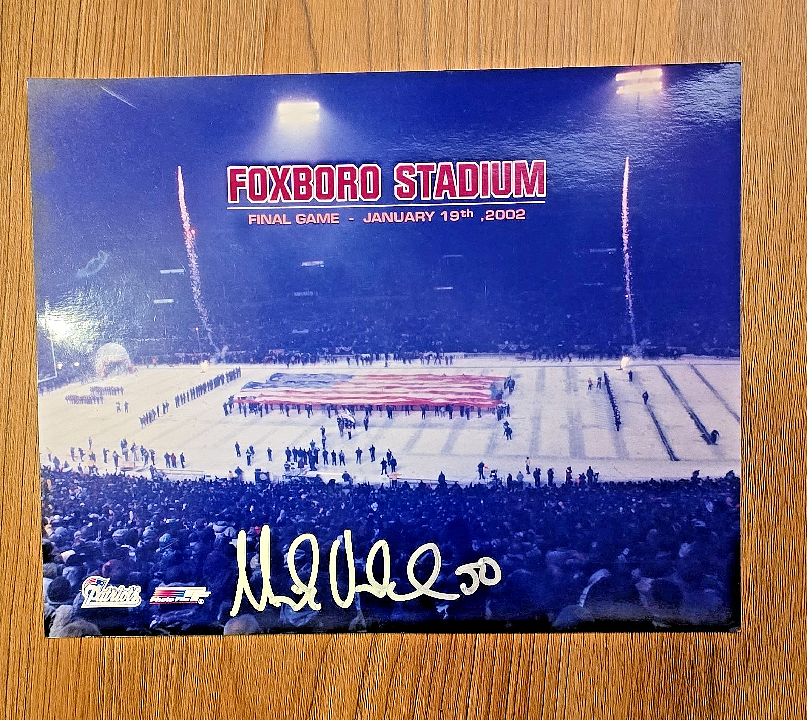 Mike Vrabel Signed Foxboro Stadium Final Game Jan 19, 2002 Patriots Photo RARE!
