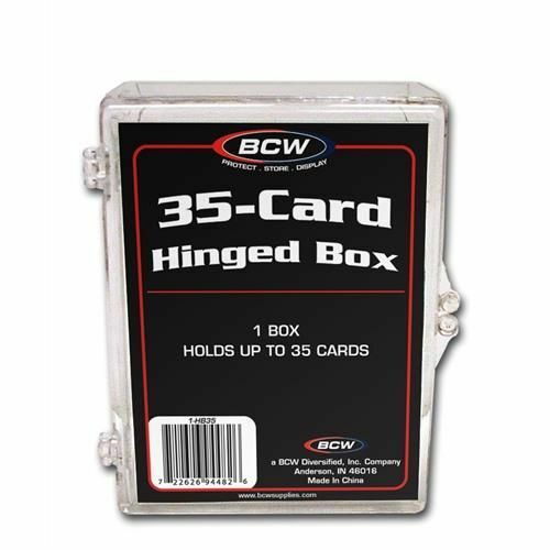 (1 Brand New) BCW 35-Card Hinged Plastic Box Holder / Case For Trading Cards