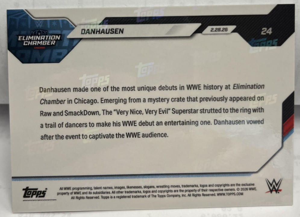 Very Nice, Very WWE: Danhausen is Here! 2026 Topps Now Wrestling Debut #24 SP