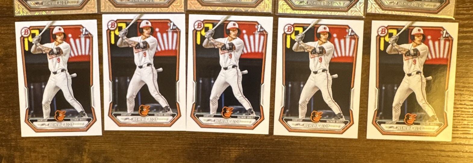 Wehiwa Aloy Bowman Chrome Mojo 1st Orioles 15 Card Lot Top 100 BCP-135 UR-17