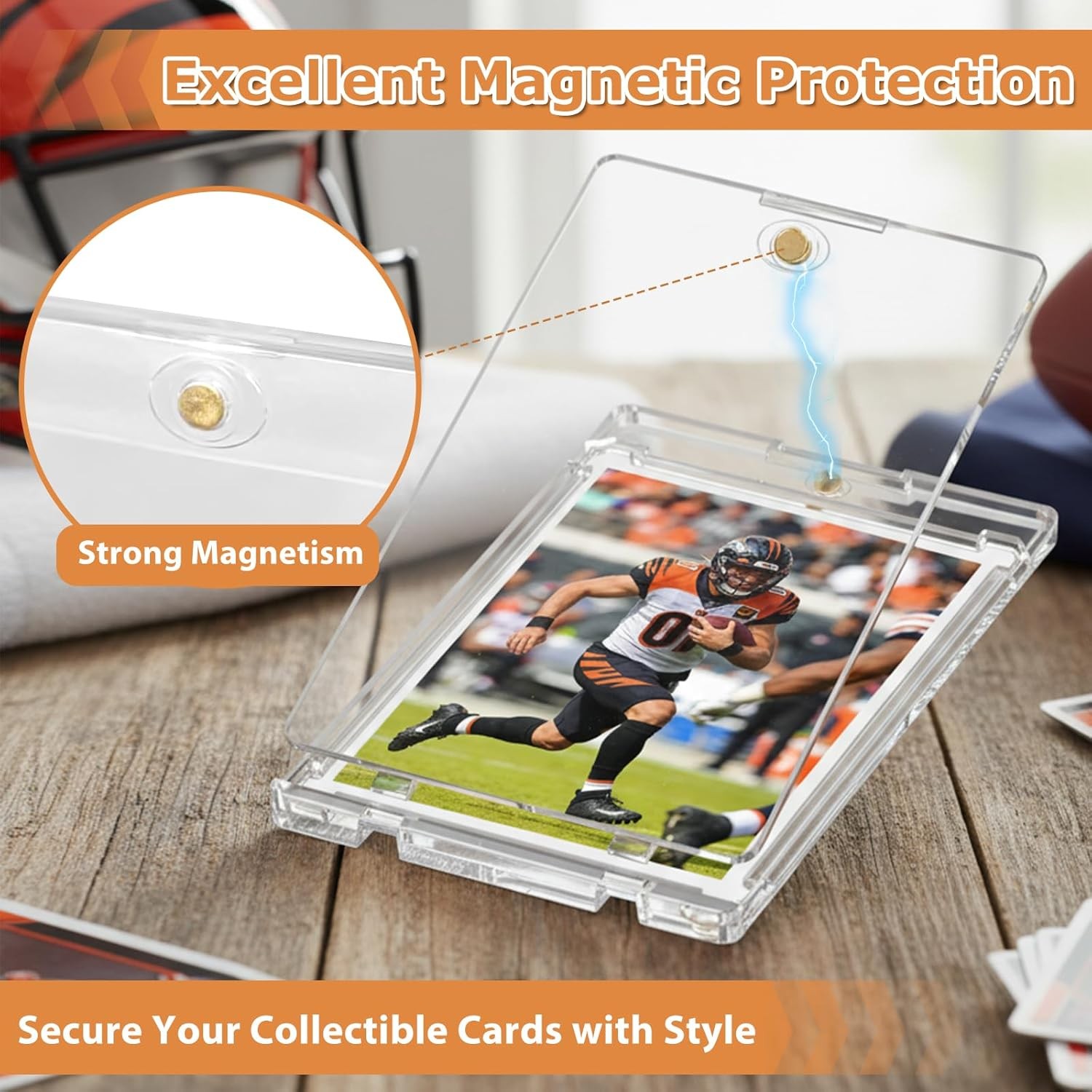 30 PCS Magnetic Trading Sports Card Holders 75pt One-Touch Hard UV Protection