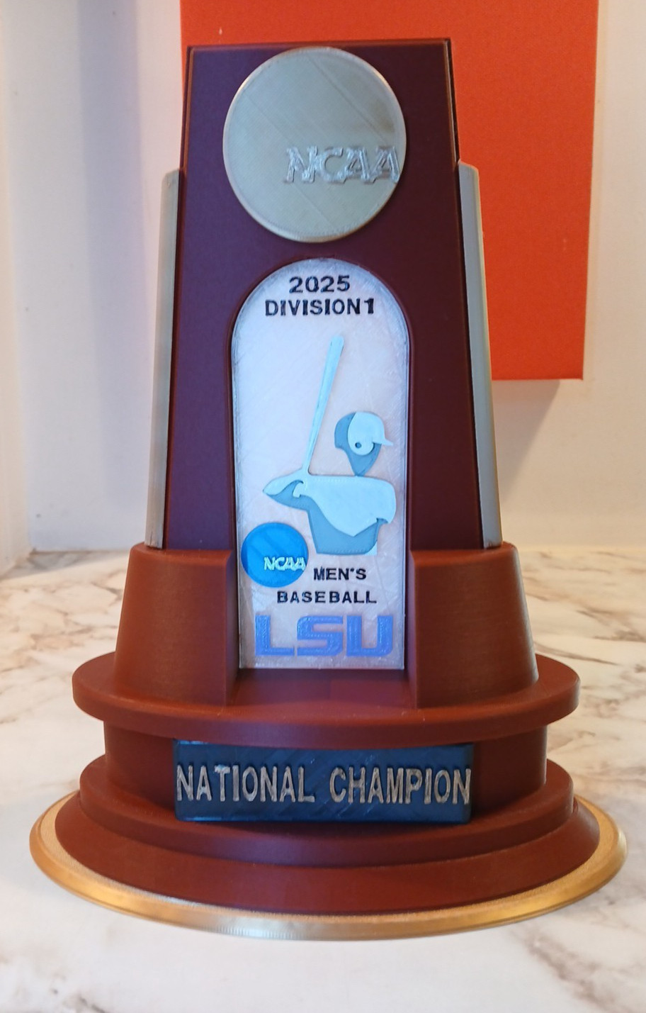 LSU NCAA 2025 OR 2023 BASEBALL DIVISION 1 NATIONAL CHAMPION TROPHY, LARGE