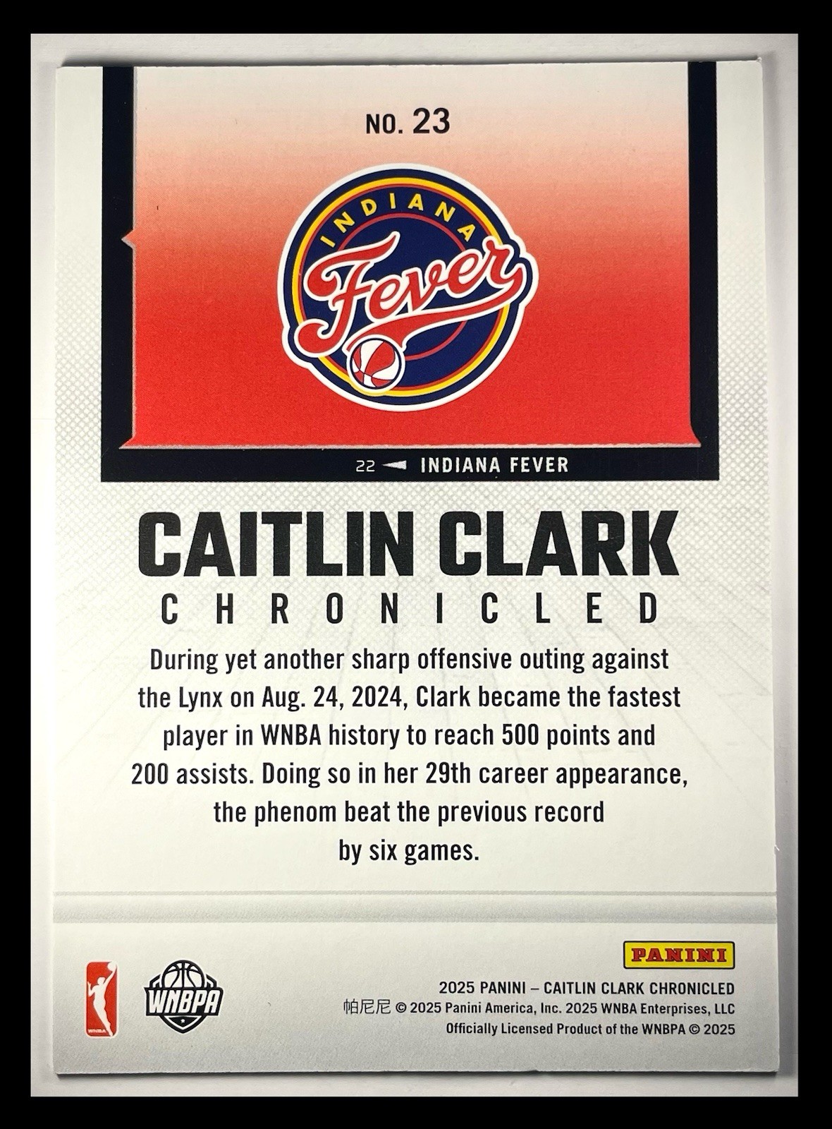 Caitlin Clark | 2025 Chronicled #23 | Red Cracked Ice | Hawkeyes | Indiana Fever