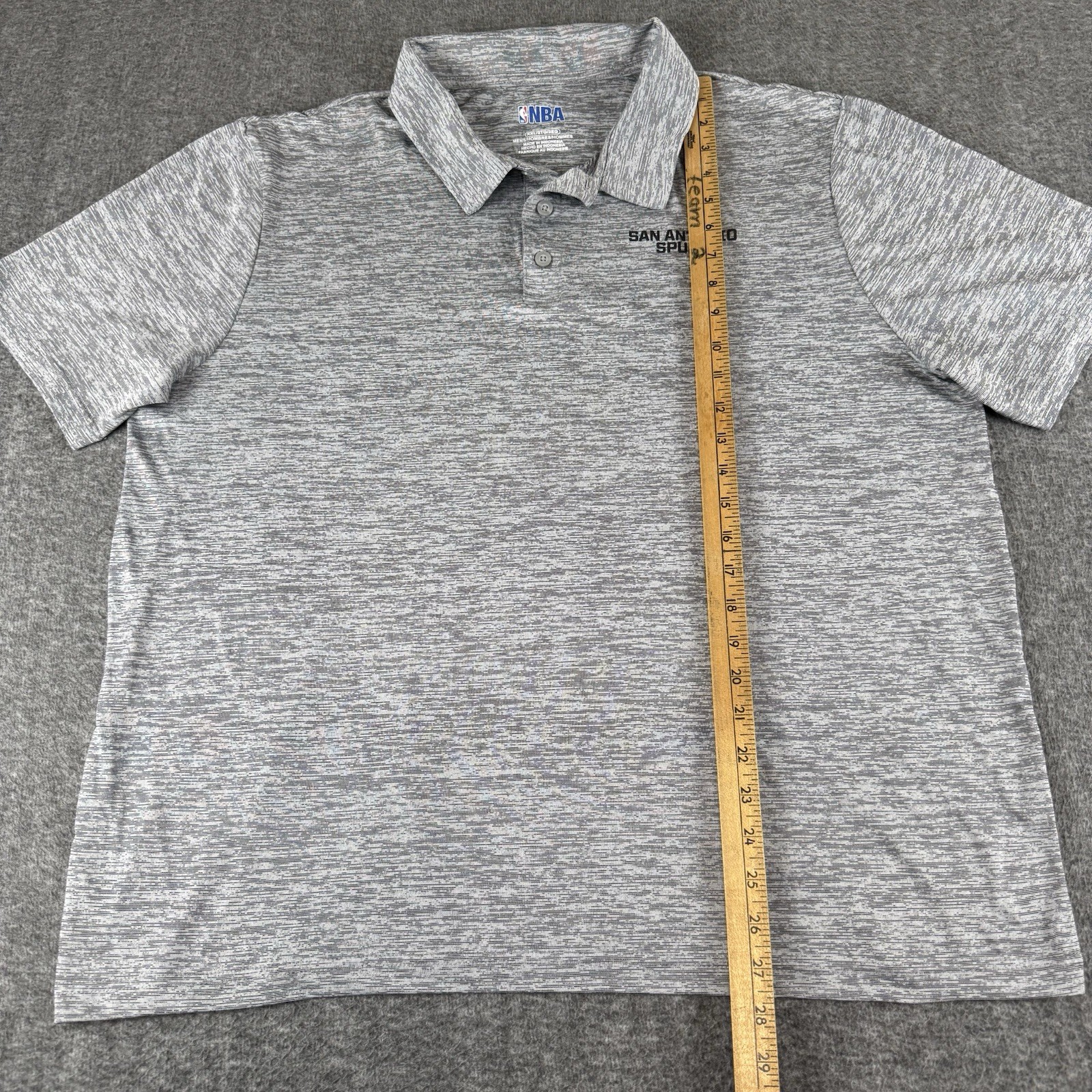 San Antonio Spurs Polo Shirt Mens 2XL Gray Space Golf NBA Basketball Performance