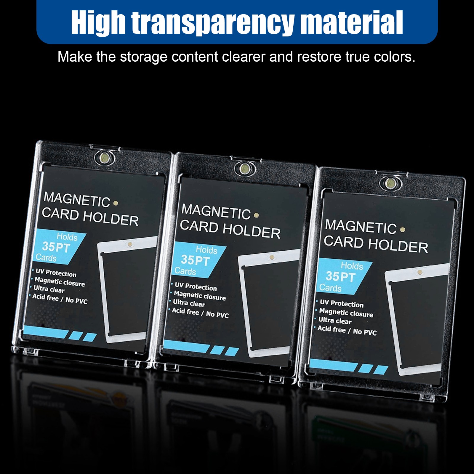 10Pack-100Pack 35 100 130 180Pt Magnetic Card Holders One-Touch For Trading Card