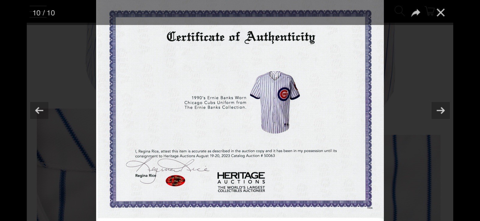 1990s Ernie Banks (Cubs) Game Worn Uniform Swatch, Sports Cards Gypsy Queen