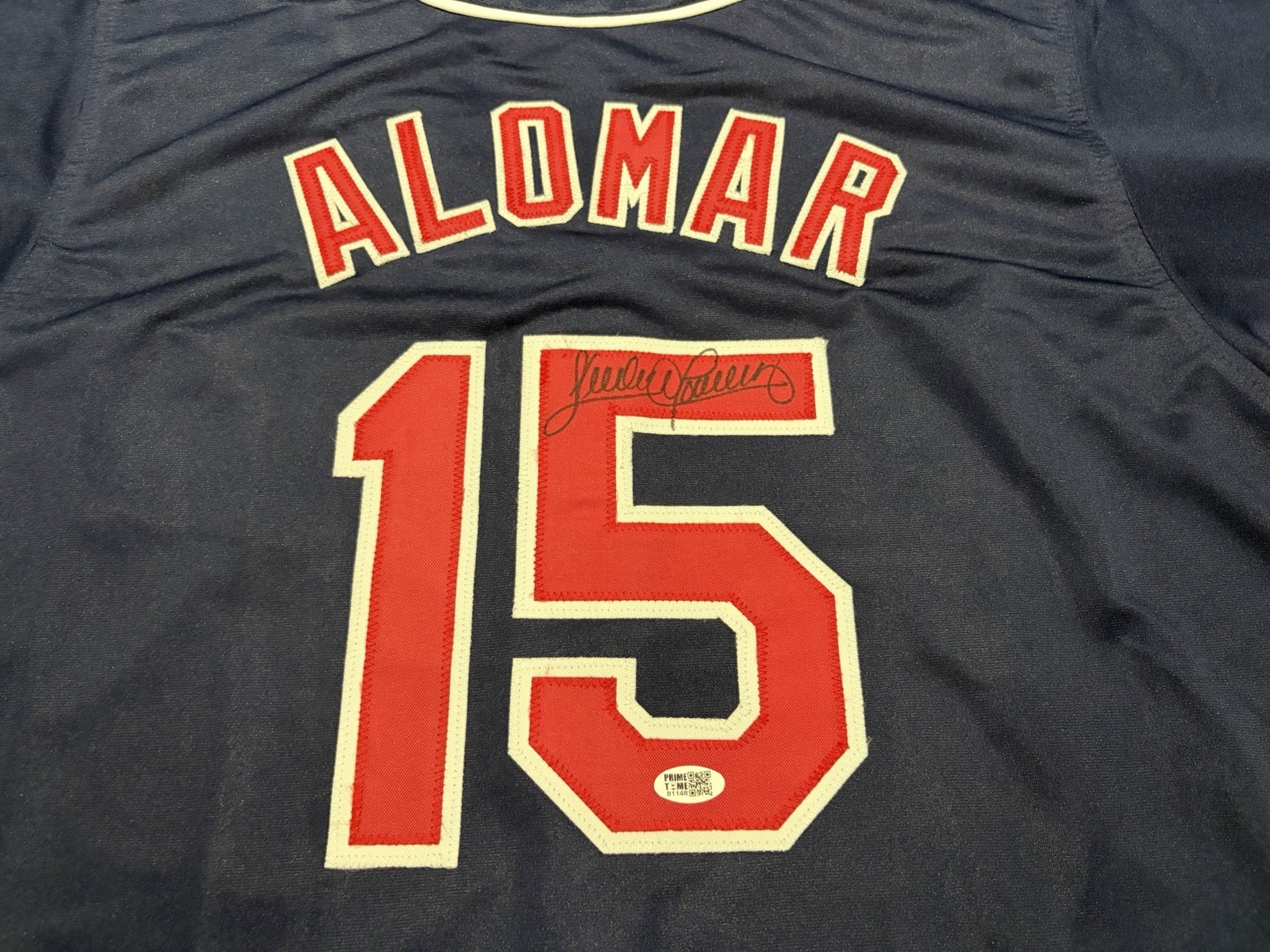 Sandy Alomar JR #15 Signed Auto Custom Cleveland Indians Jersey Sz XL COA