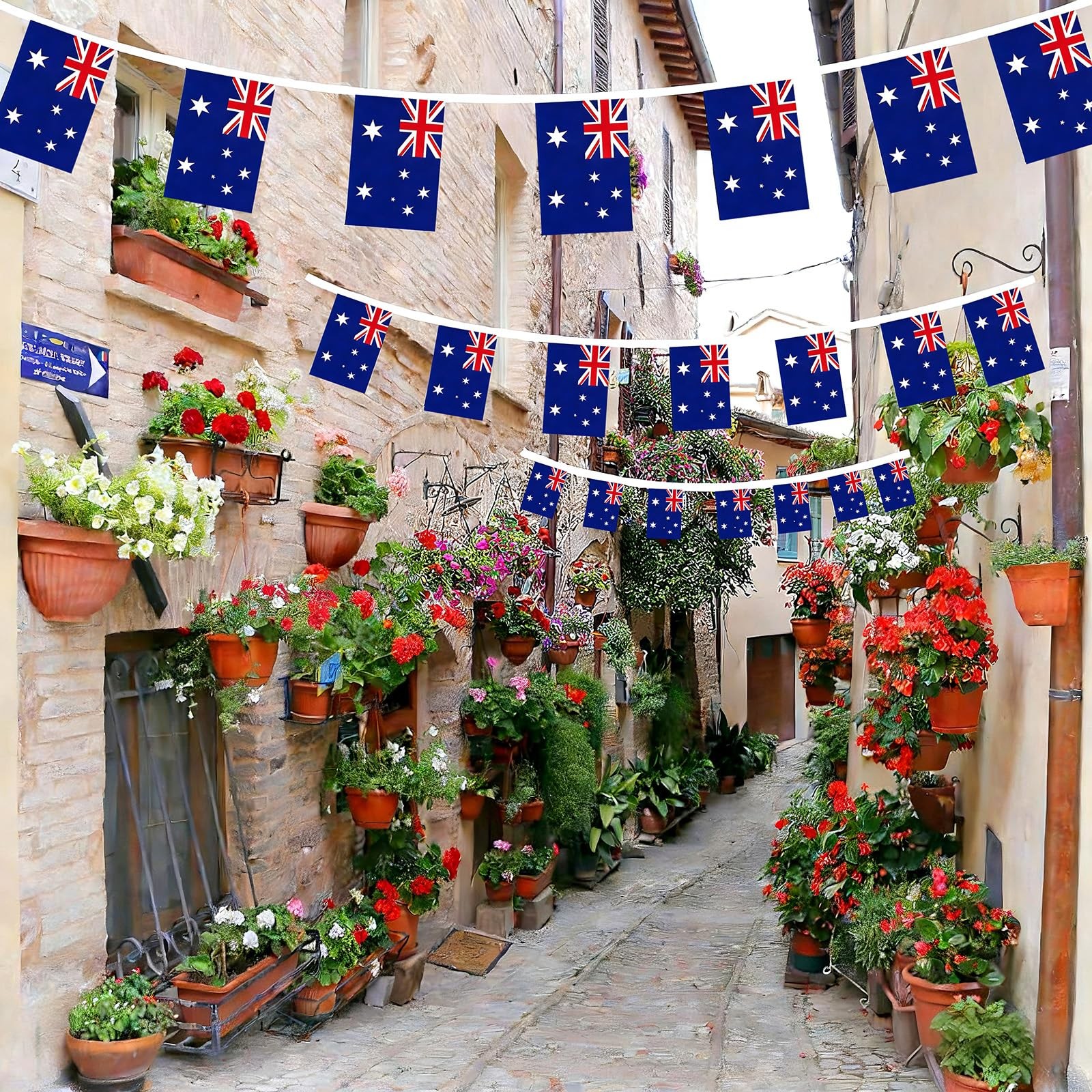 AhfuLife 33 Ft Australia String Flags Banner 5.51×8.26 in-30 Pcs,