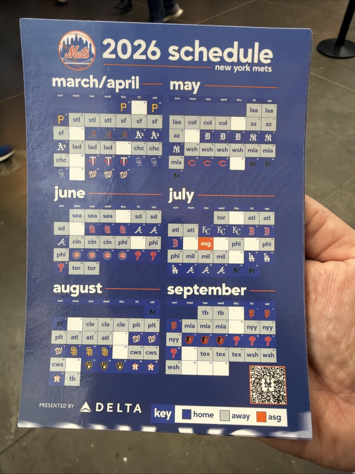 2026 NEW YORK Mets Opening Day Magnet Schedule 3/26 New York Citi Field SGA
