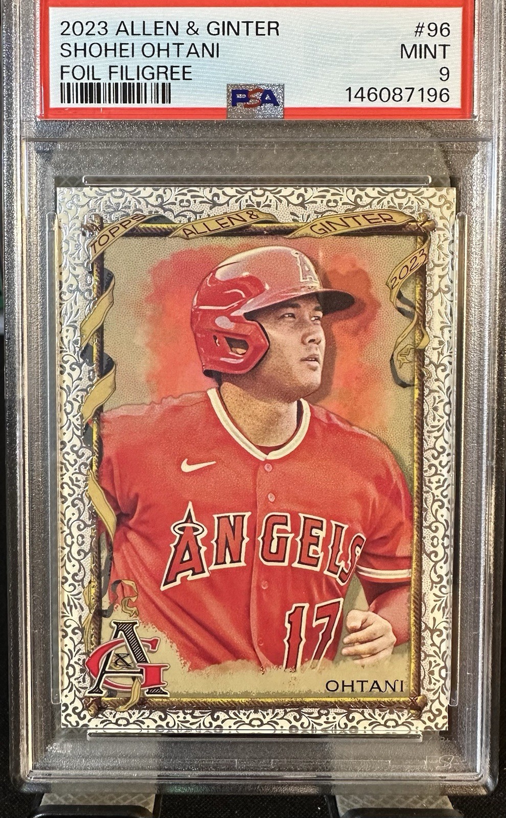 Shohei Ohtani Foil Filigree PSA 9 2023 Topps Allen & Ginter #96 MINT Low POP!