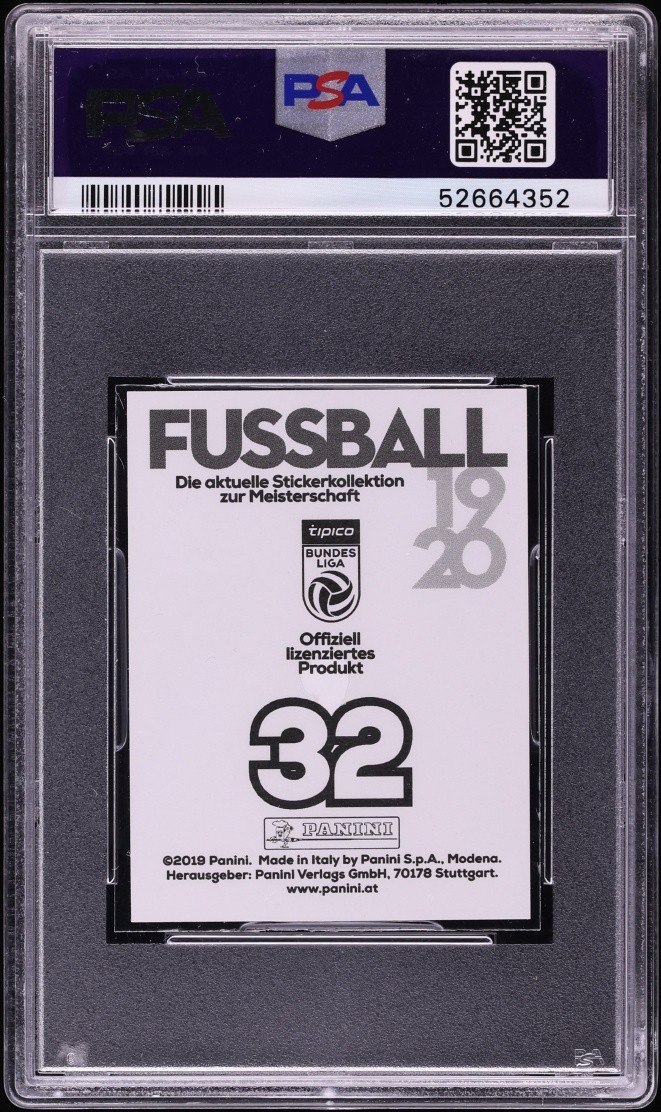 2019 Panini Fussball Bundesliga Erling Haaland #32 Rookie Sticker PSA 10 GEM MT
