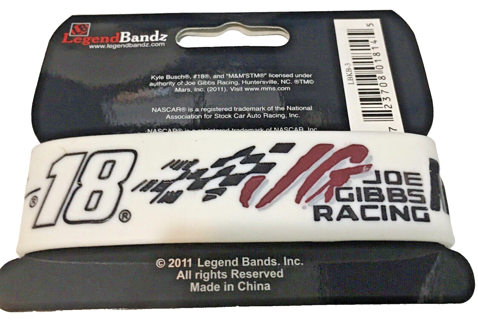Vintage NASCAR Liicensed Silicone KYLE BUSCH #18 Bracelet 15/16” Wide