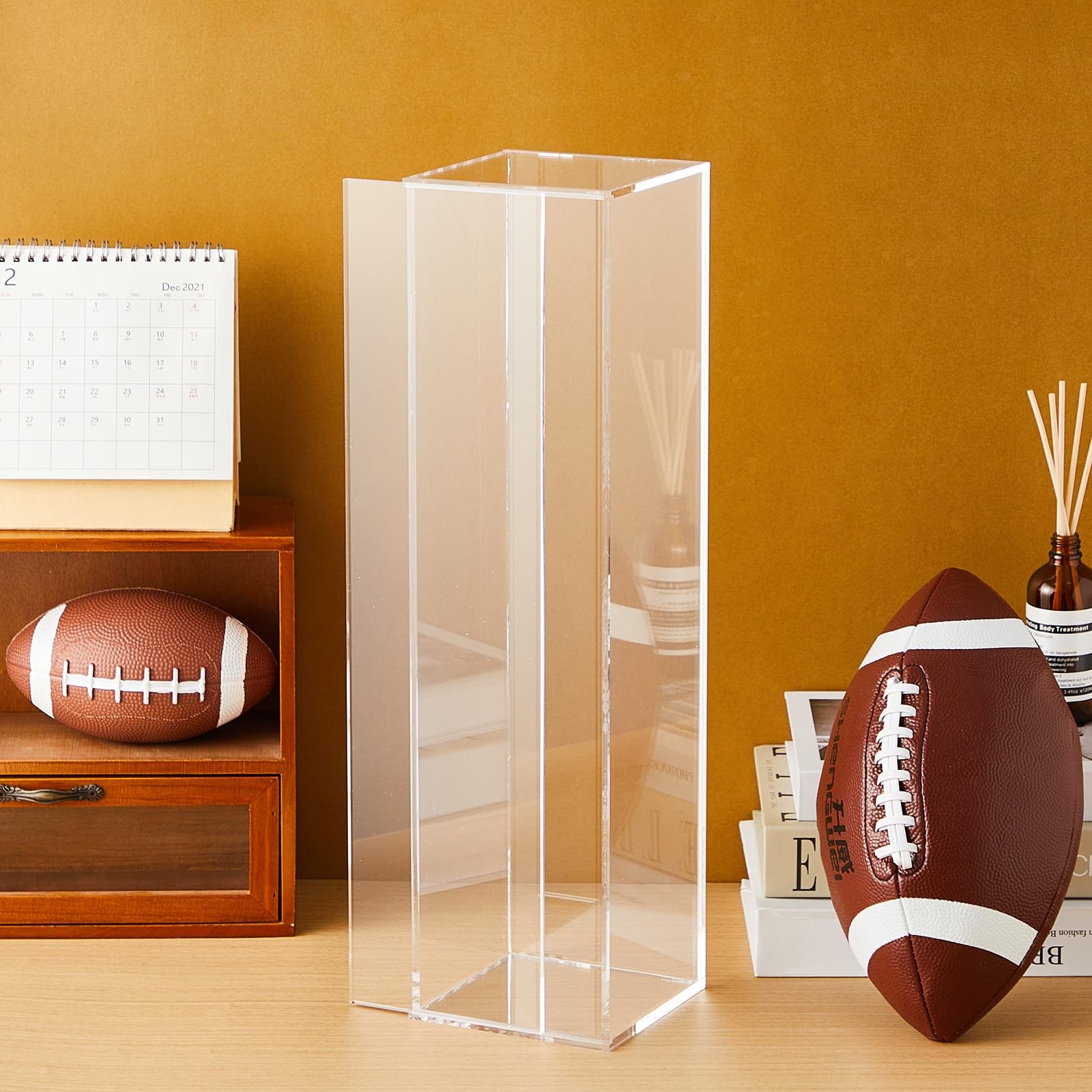 Acrylic Football End Zone Pylon Display Case Large 18.7 x 5 x 5 Inches Storag…