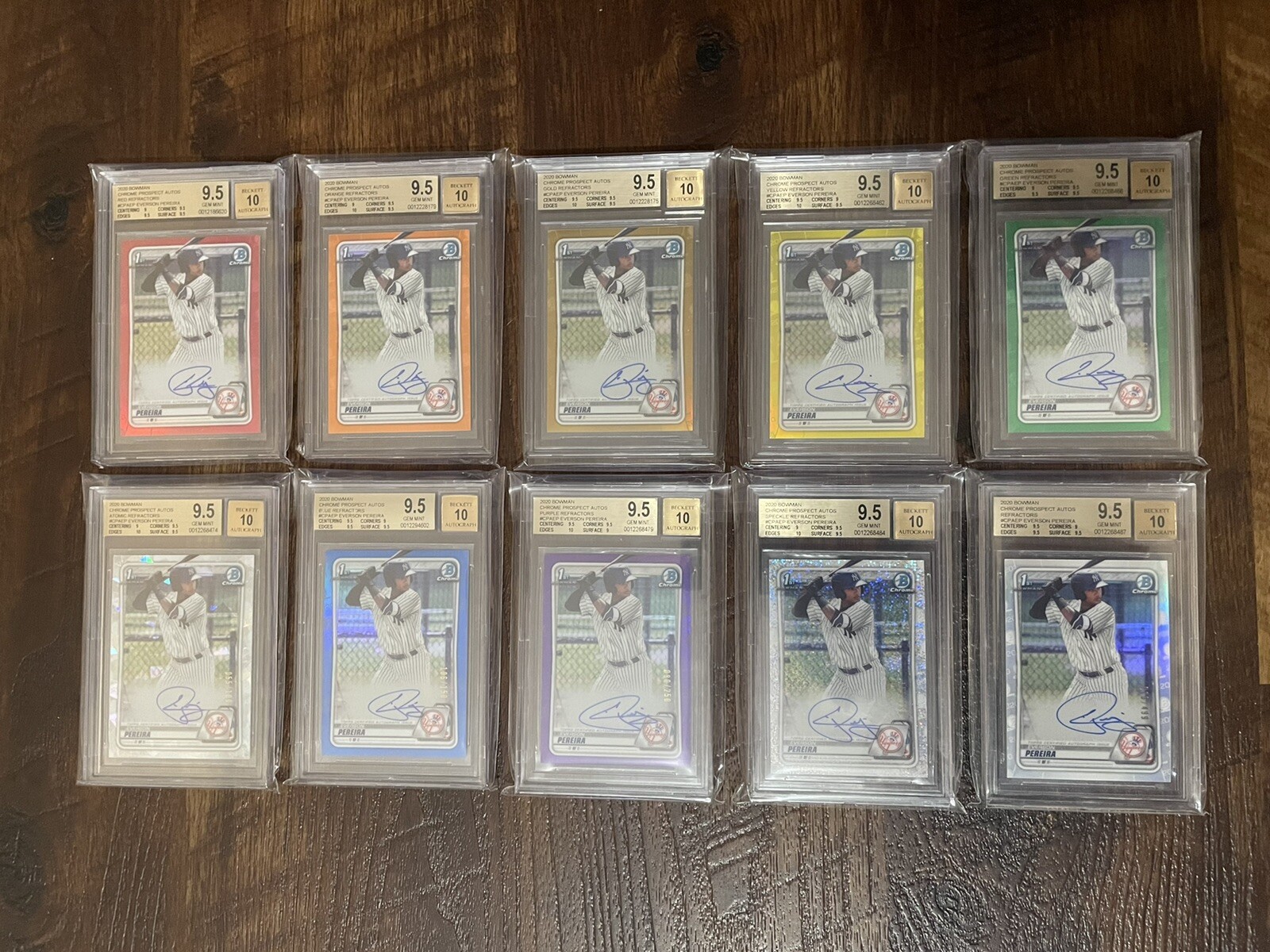 2020 Bowman Chrome Everson Pereira Auto Rainbow lot #/5, /25, /50, and more🔥📈