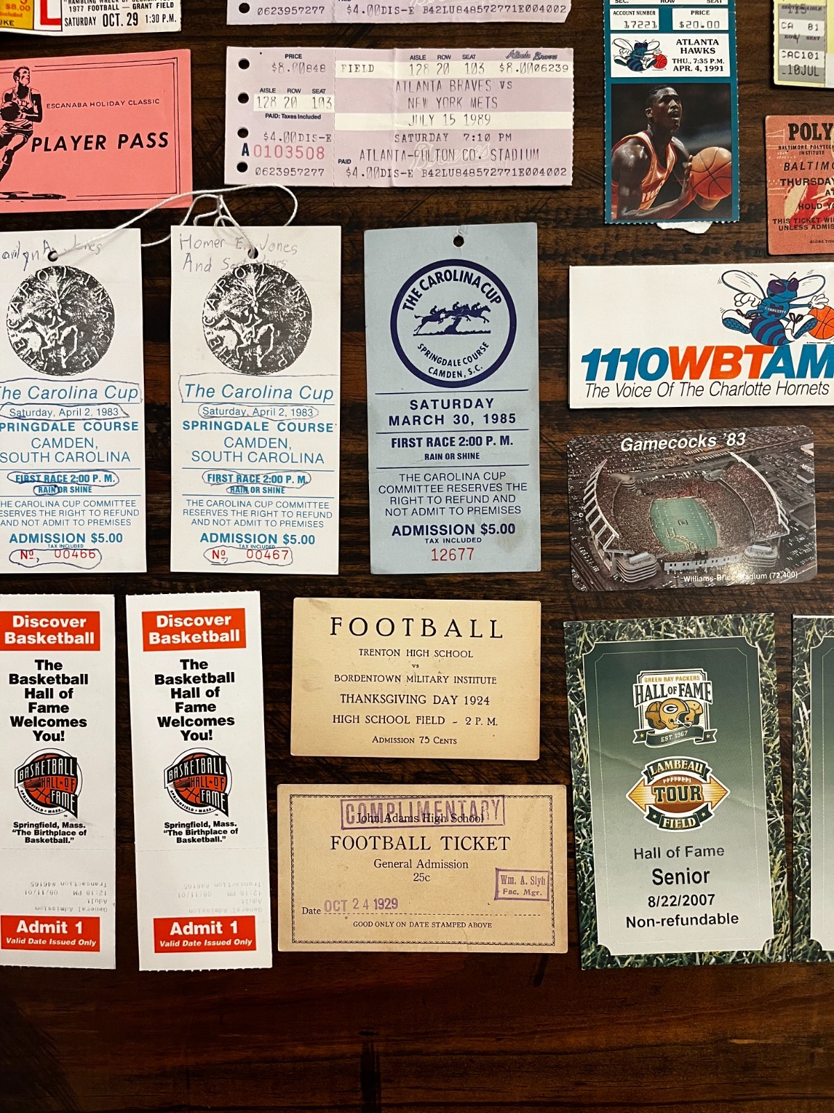 1920’s – 1990’s Sports Tickets – Stubs – Pocket Schedules MLB NFL NBA PGA CFB