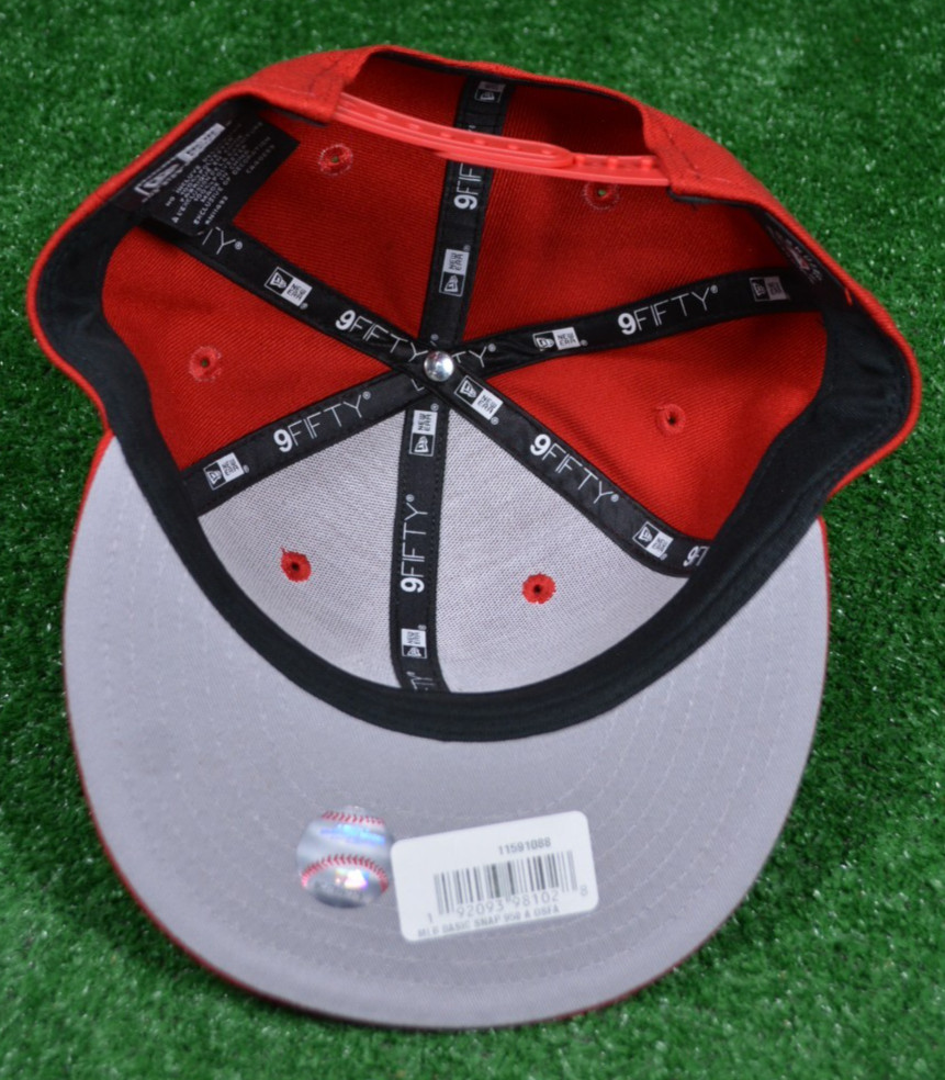 New Era Los Angeles Anaheim Angels 9FIFTY Flat Brim Snapback Hat Red, New
