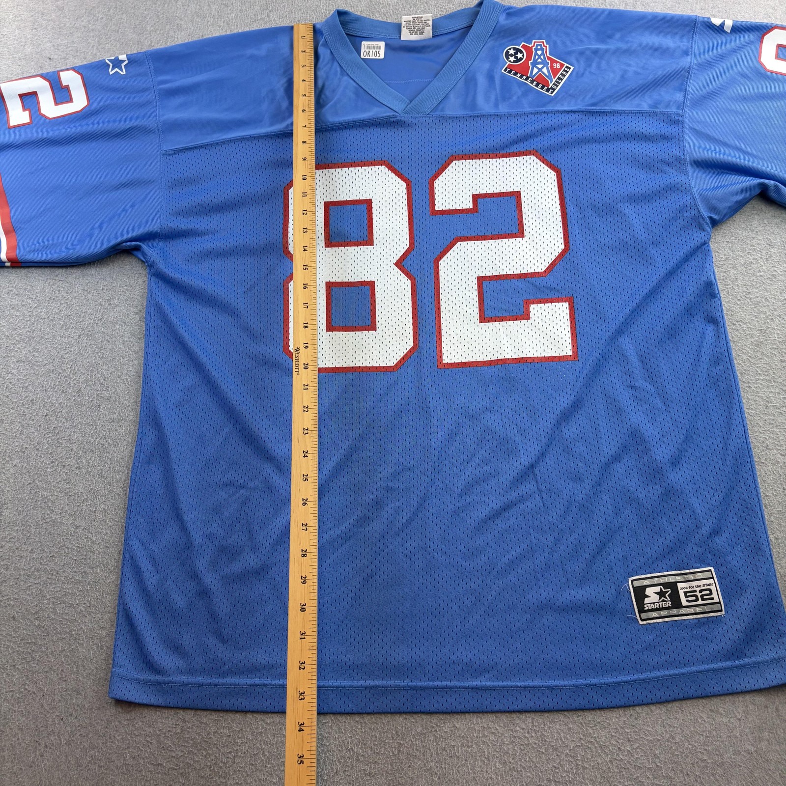 Vintage Tennessee Oilers Football Jersey Mens XL Blue NFL Thigpen 82 Starter 90s