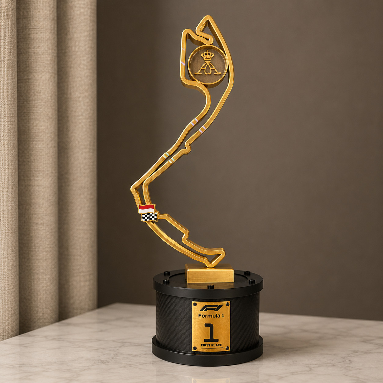 F1 Monaco Grand Prix Trophy Model Collectible Display Decor Gift