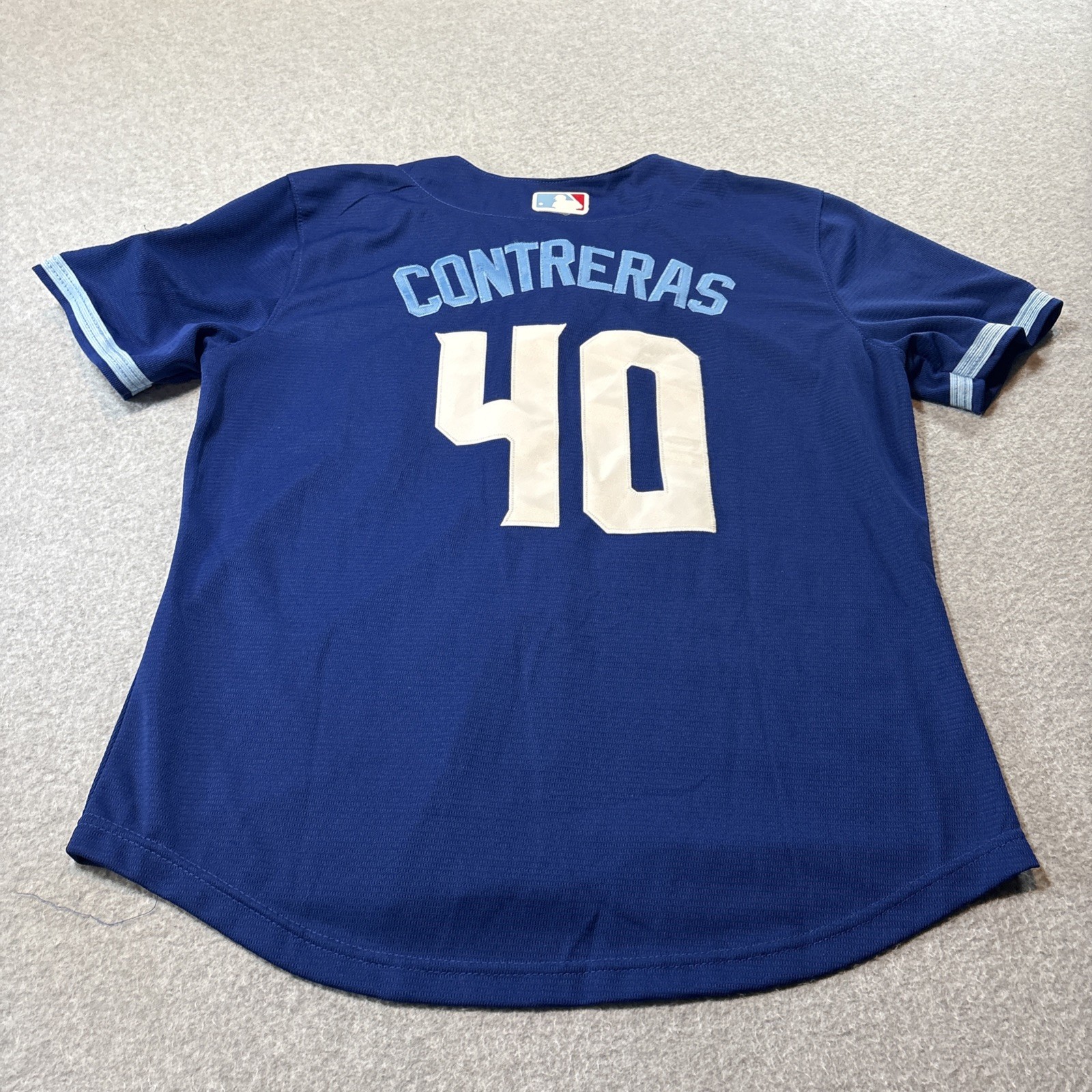 Women’s Chicago Cubs Wilson, Contreras Nike navy blue City Connect Jersey SZ XL