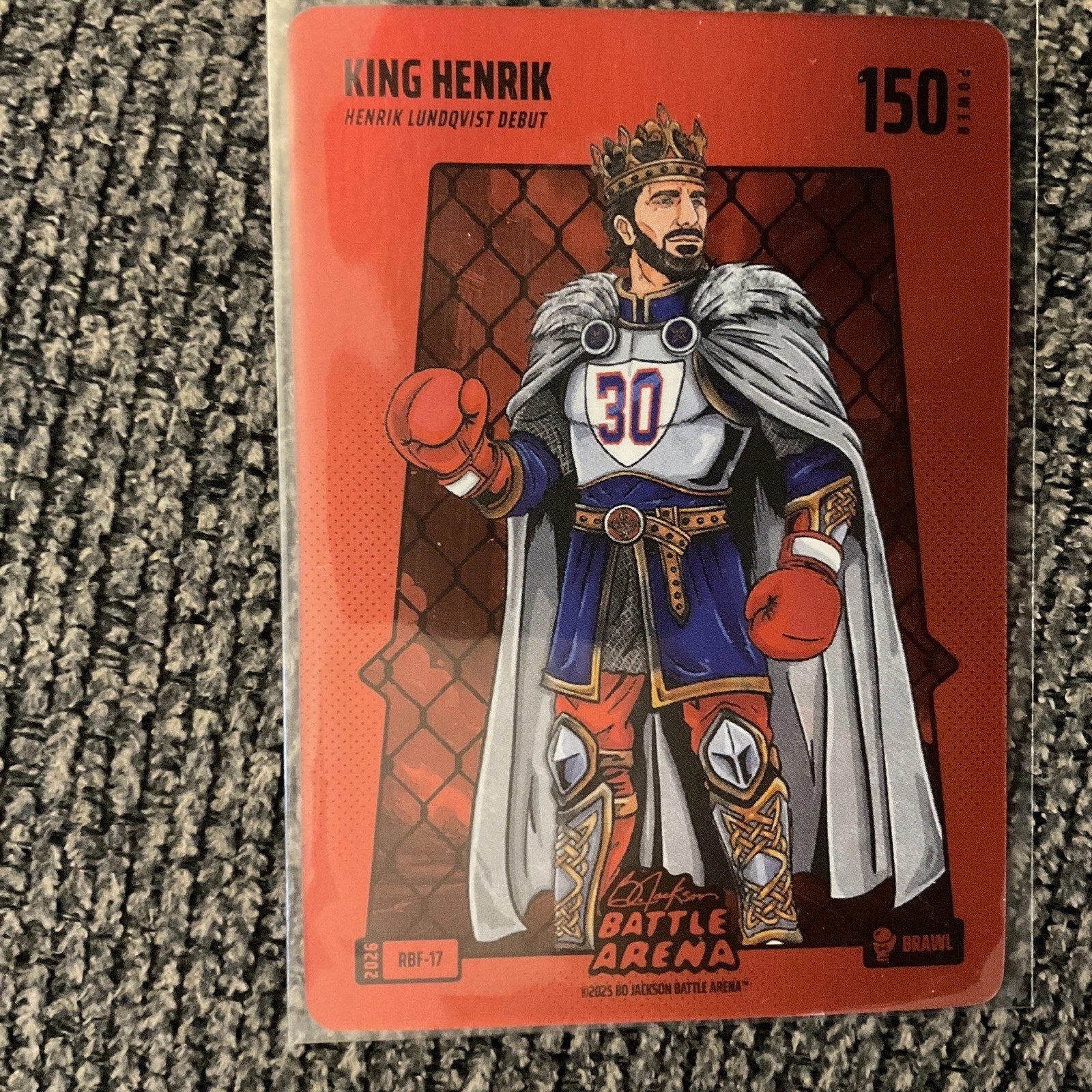 Bo Jackson Battle Arena King Henrik Lundqvist Debut RBF-17 Red BF Battlefoil