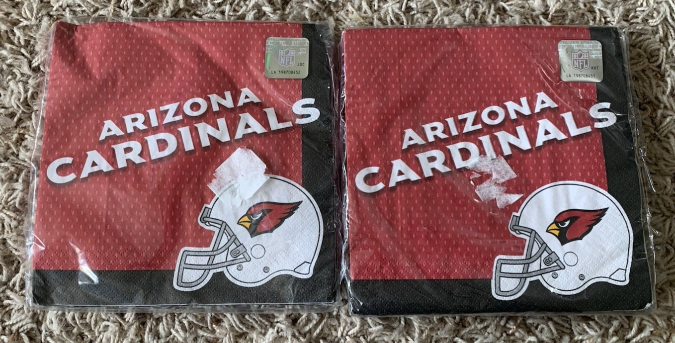 Arizona Cardinals Napkins 2 Packs of 16 Each 2 Ply 12 7/8″ X 12 7/8″ Brand New