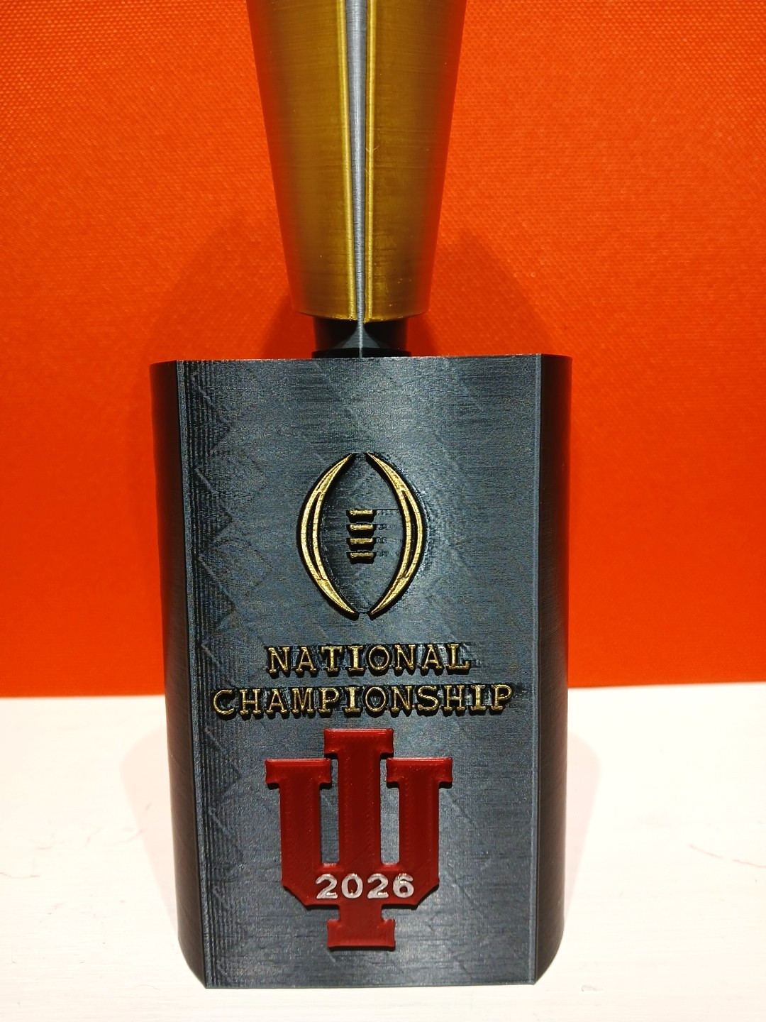 INDIANA UNIVERSITY CFP 2026 CHAMPIONSHIP TROPHY, LARGE 13-INCHES TALL