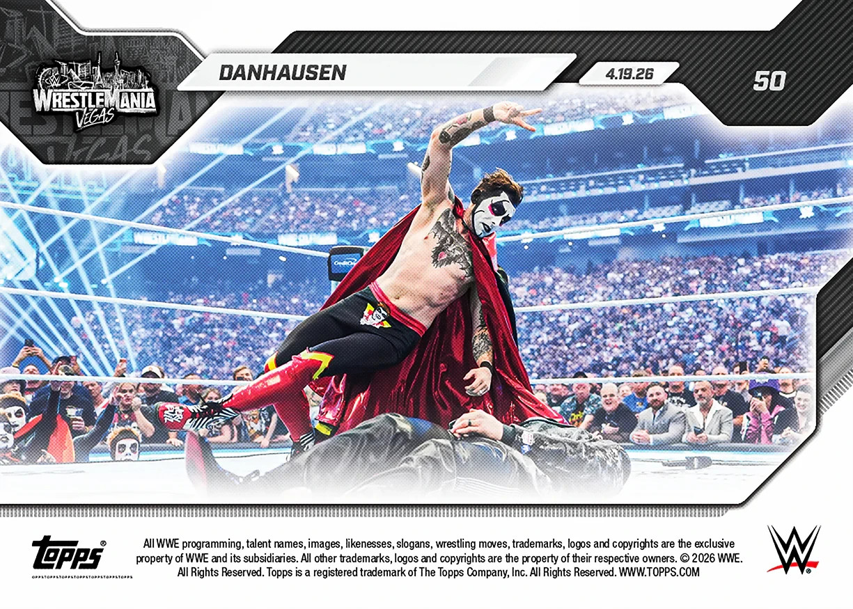 Danhausen 2026 Topps Now WWE #50 Five-Knuckle Shufflehausen Wrestlemania