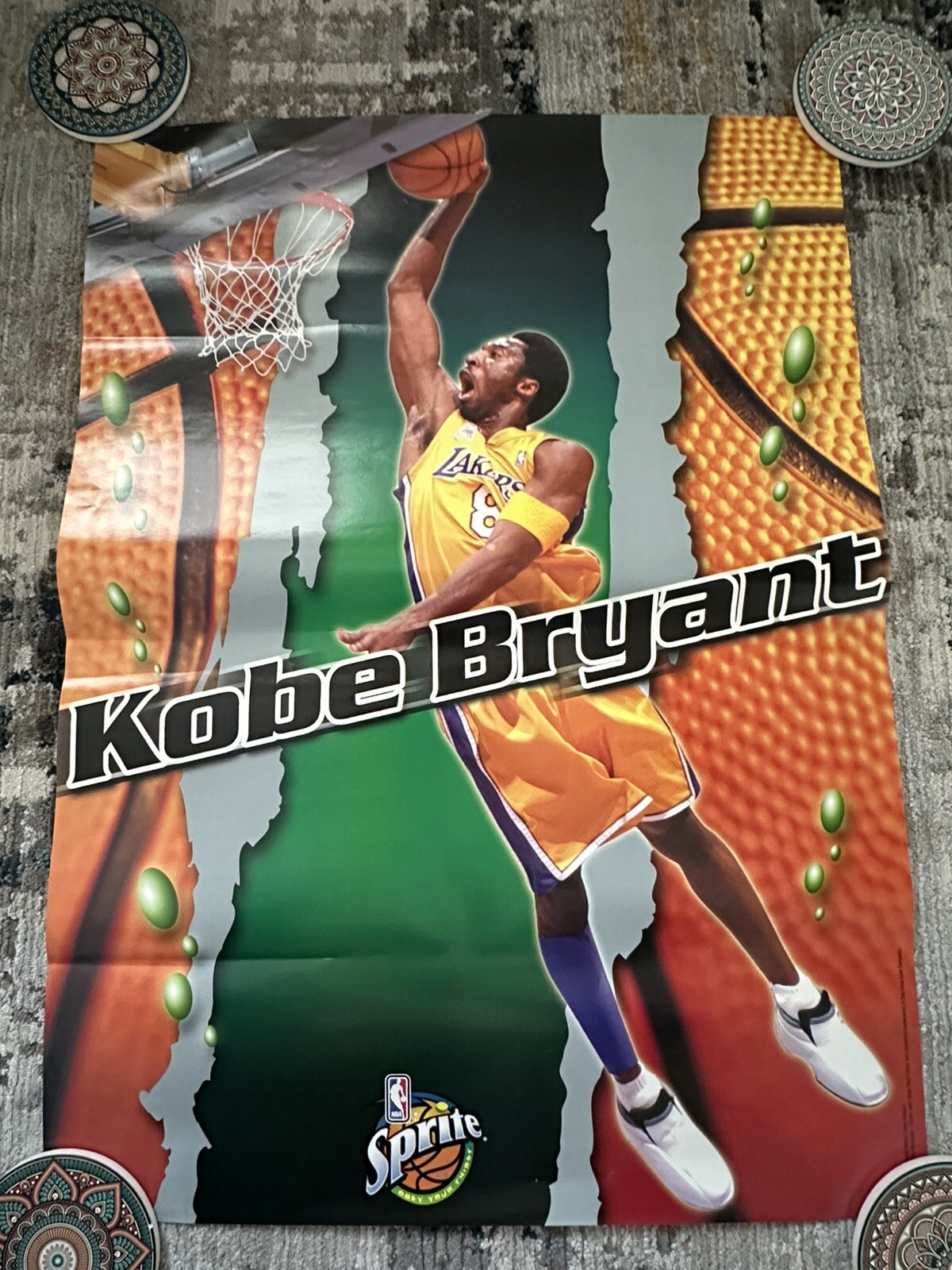 Kobe Byrant Los Angeles Lakers NBA Sprite 2002 Poster