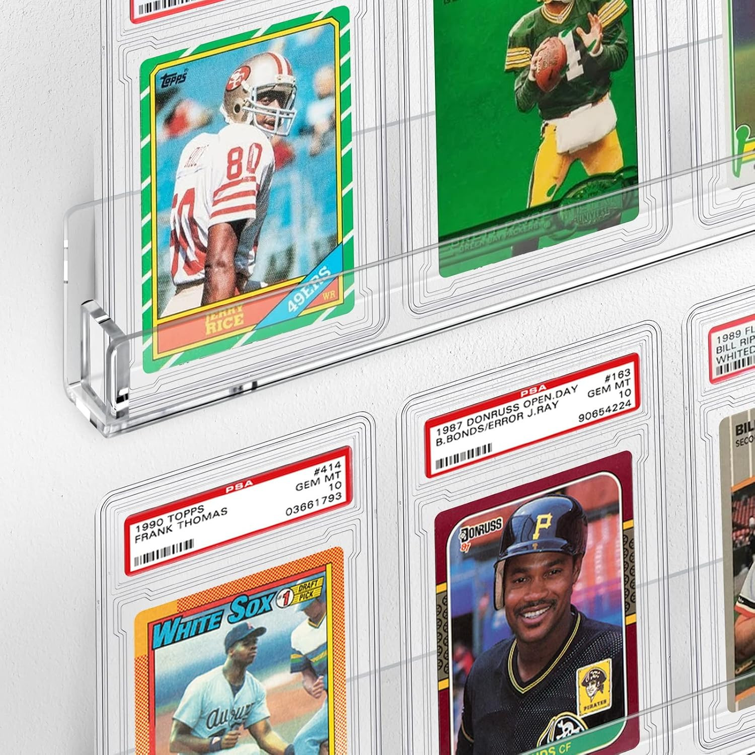 Tutata Sports Card Display Shelf for Wall, Hold 16 Graded or 20 Sleeved Trading