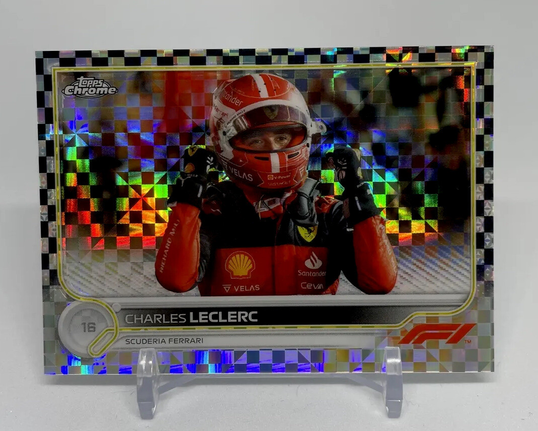 Charles Leclerc 2022 Topps Chrome F1 Checker Flag X-Fractor Scuderia Ferrari #27