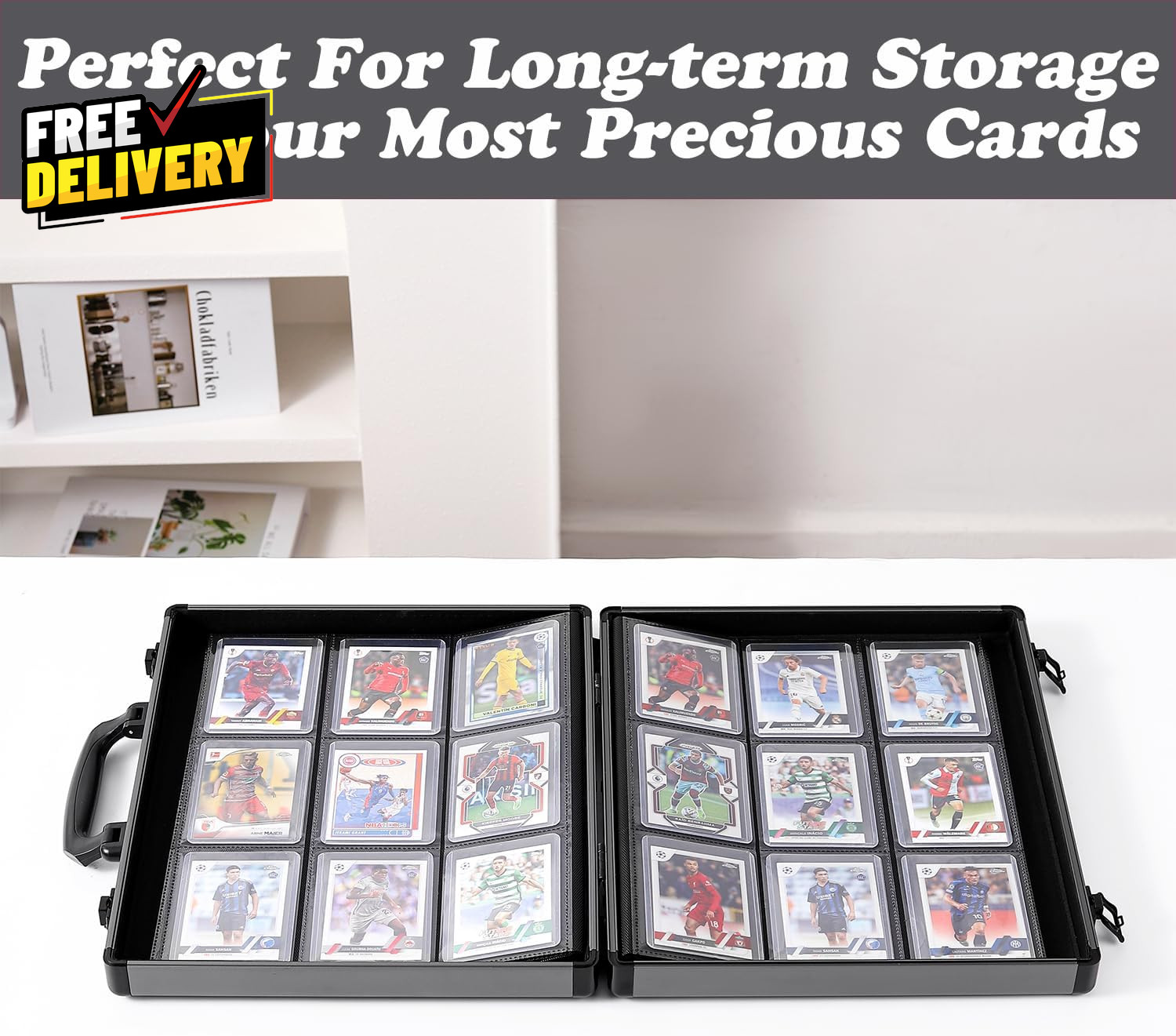 Toploader Binder for Trading Cards Hard Cases Holds 216 Toploaders 9 Pocket Slee