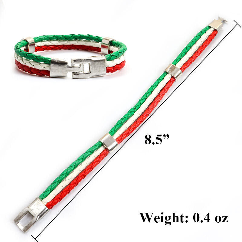 2022 World Cup Qatar National Flag Weave Cheer Bracelet Wristband USA Mexico