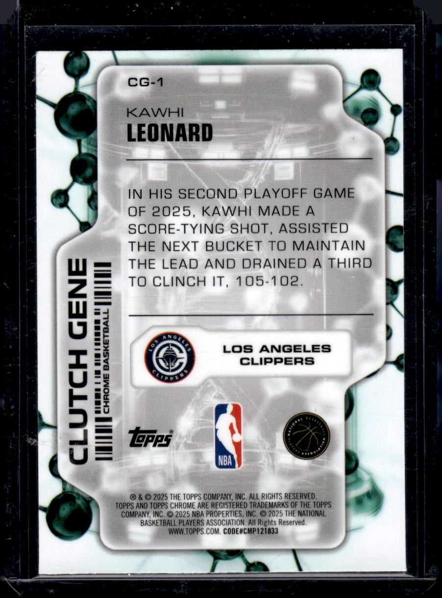 2025-26 Topps Chrome #CG-1 Kawhi Leonard Clutch Gene