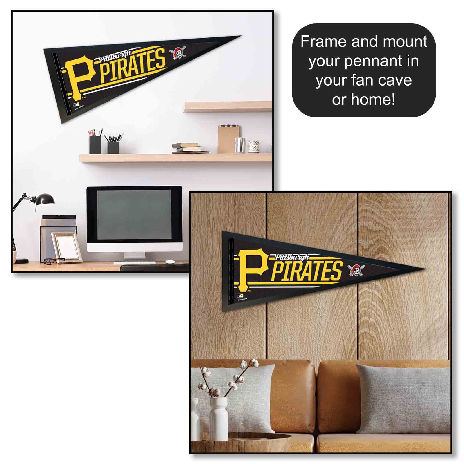 Pittsburgh Pirates MLB 12 in X 30 in Pennant